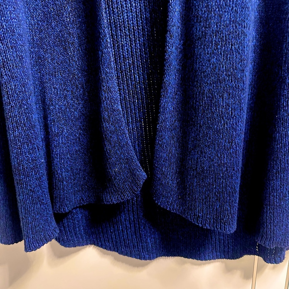 Karl Lagerfeld Paris Size Small Navy Open Front Waterfall Cardigan - Picture 4 of 10